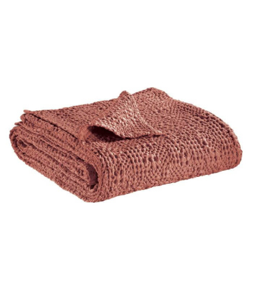 Jeté de canapé/ Couvre-lit 100% coton TANA Rose