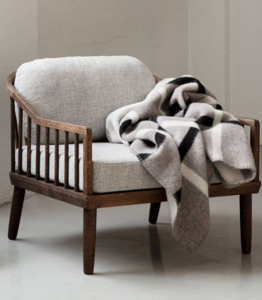 Plaid Pure Laine Design Knut Gris 135 X 200 cm