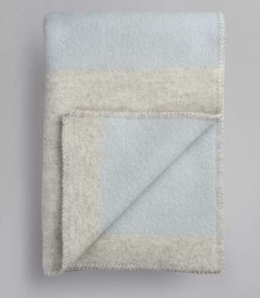 Plaid Pure Laine Bergstaden Gris et Bleu 135 X 200 cm