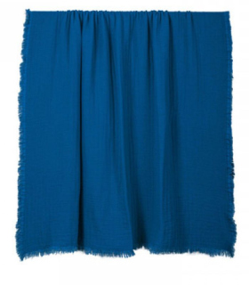 Plaid Bleu en gaze de Coton - 130 X 180 cm
