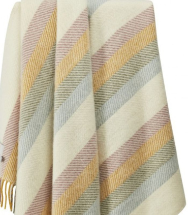 Plaid Laine Primerose Rayures Colorées 150 X 183 cm