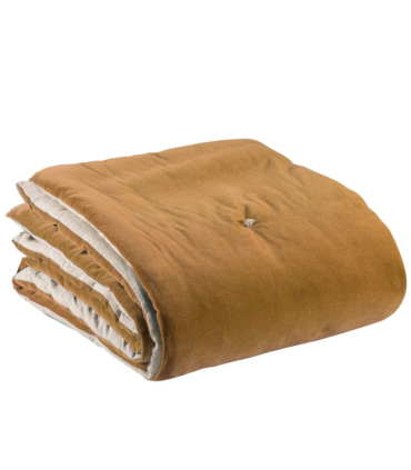 Plaid Noué Velours ELISE Ocre 140 X 200 cm