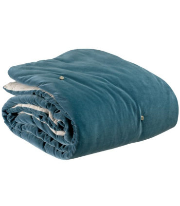 Plaid Noué Velours ELISE Bleu Riviera 140 X 200 cm