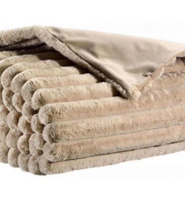 Plaid Fausse Fourrure Beige 130 X 160 cm