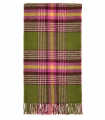 Plaid Laine Ecossais Vert et Rose 140 X 185 cm