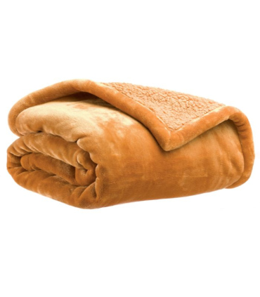 Plaid Cocooning Effet Mouton Bronze - Choix de tailles