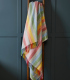 Plaid Laine Rainbow Gris Rayures Colorées 150 X 183 cm