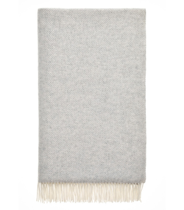 Plaid Laine Mérinos Chevrons Gris Bronte by Moon