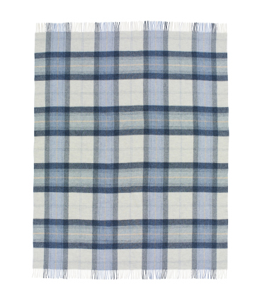 Plaid Laine Ecossais Skye Bleu 140 X 185 cm