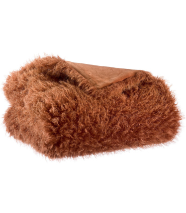 Plaid Fausse Fourrure Rouille Imitation Mouton  - 130x160 cm