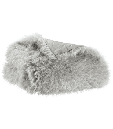 Plaid Fausse Fourrure Gris Imitation Mouton  - 130x160 cm