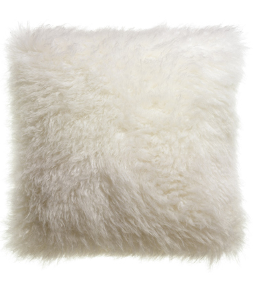 Coussin Fausse Fourrure Neige Imitation Mouton - Choix de Tailles