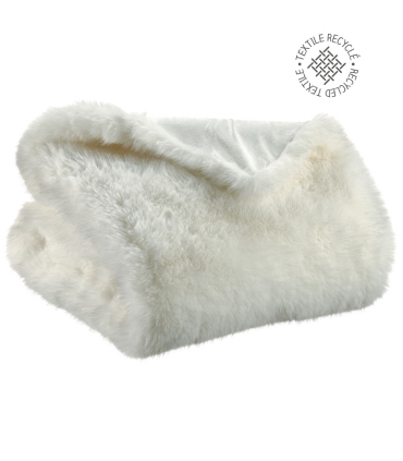 Edredon/Chemin de Lit Fausse Fourrure Nolan Neige - 85x200 cm