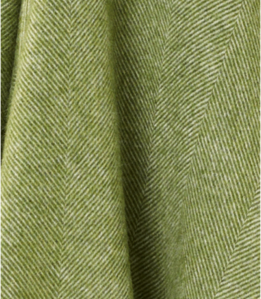 Plaid Laine Mérinos Chevrons Vert 140 X 185 cm