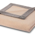 Plaid 100% Laine Beige Bordé Gris 150 X 210 cm - Collection Prado