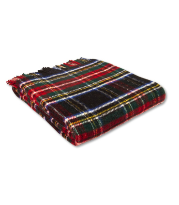 Plaid Pure Laine Écossais Black Stewart 150 X 183 cm