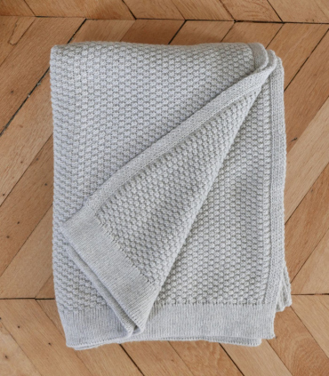 Plaid Laine Tricoté Gris Cape Cod