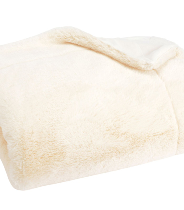 Plaid Fausse Fourrure Megève Blanc Cassé 130X170cm