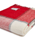 Plaid Laine Carreaux Rouge et Gris 150 X 183 cm