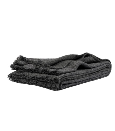 Plaid Laine et Soie Hera Anthracite 140 X 180 cm