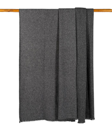 Plaid Laine et Soie Hera Anthracite 140 X 180 cm