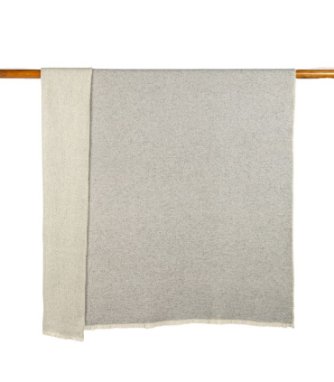 Plaid Gris Luxe en laine et soie - Confort et Chaleur