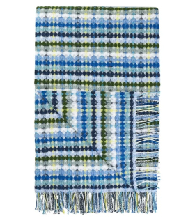Plaid Marano Designers Guild présenté plié à plat - Bleu et Vert