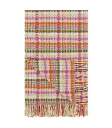 Plaid en Laine Design - Marano Rose et Vert en Laine plié à plat Designers Guid
