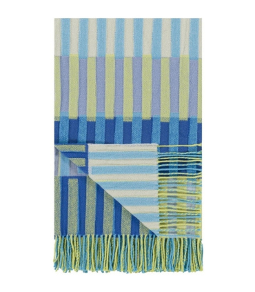 Plaid en Laine Cocooning - Murazzi Vert et Bleu signé Designers Guild