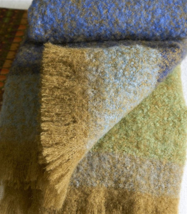 Plaid en Mohair Ultra chaux et Confortable - Zoom matière- Design Mikome