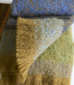 Plaid Mohair Mikome Bleu et Orange 130 X 190 cm