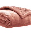 Plaid Cocooning Effet Mouton Terracotta Lin - Choix de tailles