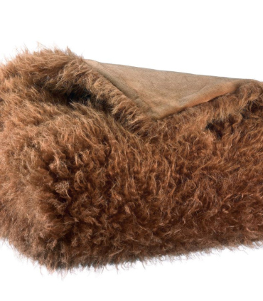 Plaid Fausse Fourrure Acajou Imitation Mouton  - 130x160 cm