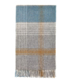Plaid Laine Ecossais Gris et Bleu 140 X 185 cm