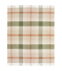Plaid en laine 100 % anglaise à plat – motif écossais vert et orange sur fond beige