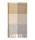 Plaid laine anglaise plié – carreaux gris et brun sur fond beige – style naturel et raffiné
