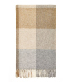 Plaid Laine Carreaux Beige et Gris 140 X 185 cm