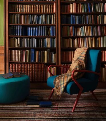 Plaid Laine Écossais Réversible Luxe Vert et Orange 140 X 190 cm