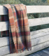 Plaid Pure Laine Ecossais Country Orange 136 X 180 cm