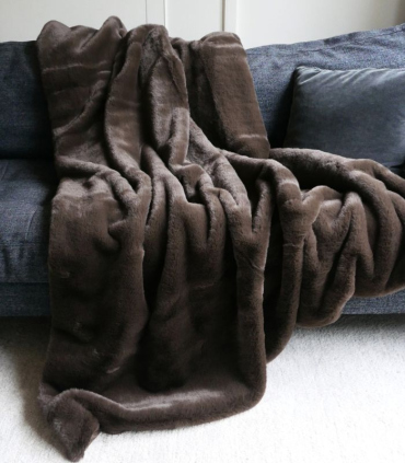 Plaid Fausse Fourrure Brun Chamonix 150 x 200 cm