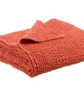 Jeté de canapé/ Couvre-lit 100% coton TANA Orange Marmelade 140X200 cm