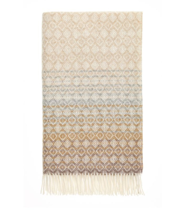 Plaid Pure Laine Anglaise Ombre Diamond Naturel 140X185 cm