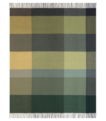 Plaid Cachemire et Laine Carreaux Vert 130 X 170 cm - Collection VENICE