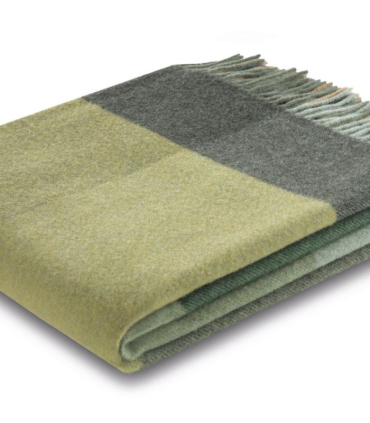 Plaid Cachemire et Laine Carreaux Vert 130 X 170 cm - Collection VENICE