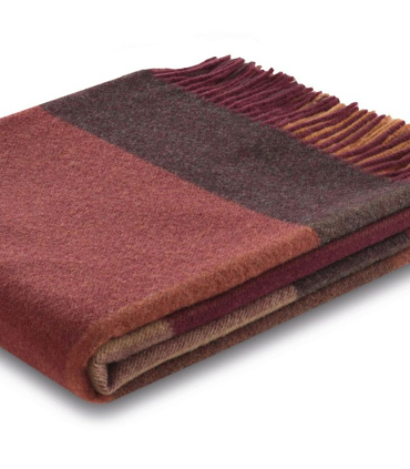 Plaid Cachemire et Laine Carreaux Rouge 130 X 170 cm - Collection VENICE