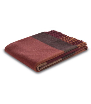 Plaid Cachemire et Laine Carreaux Rouge 130 X 170 cm - Collection VENICE