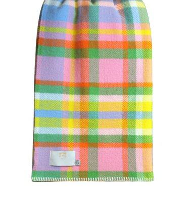 Plaid Laine Rainbow Check Coloré 140 X 200 cm