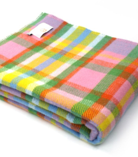 plaid en laine coloré carreaux anglais grande taille