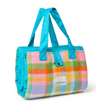 Plaid Pique Nique Laine Rainbow Check Coloré 137 X 170 cm