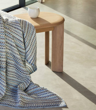 Plaid Pure Laine Juli Bleu 150 X 200 cm